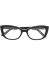 DOLCE & GABBANA LOGO-PLAQUE CAT-EYE FRAME GLASSES