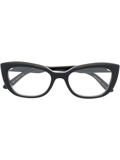 Dolce & Gabbana Logo-plaque Cat-eye Frame Glasses In Black