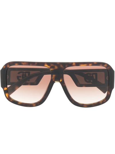 Dolce & Gabbana Tortoiseshell Oversize-frame Sunglasses In Brown
