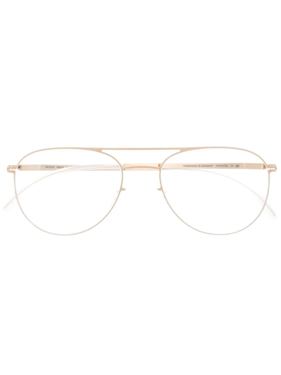 Mykita Niken Pilot-frame Glasses In Gold