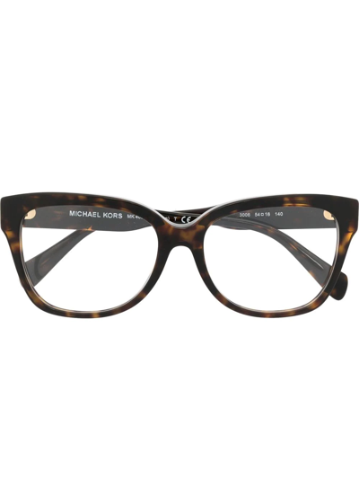Michael Kors Palawan Square-frame Glasses In Braun
