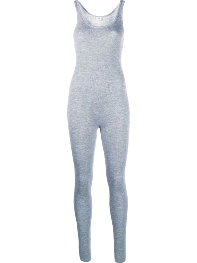 Saint Laurent Knitted Sleeveless Jumpsuit In Grau