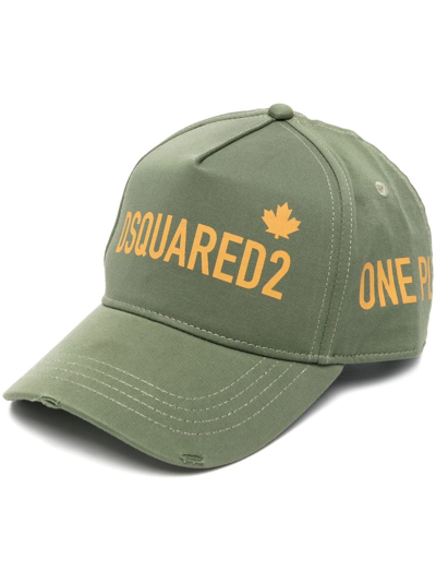 Dsquared2 Logo标语印花棒球帽 In Green
