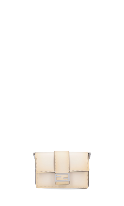 Fendi 'flat Baguette' Mini Bag In Blanc