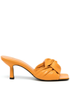 By Far Sunflower Orange Leather Lana Mules In Orange
