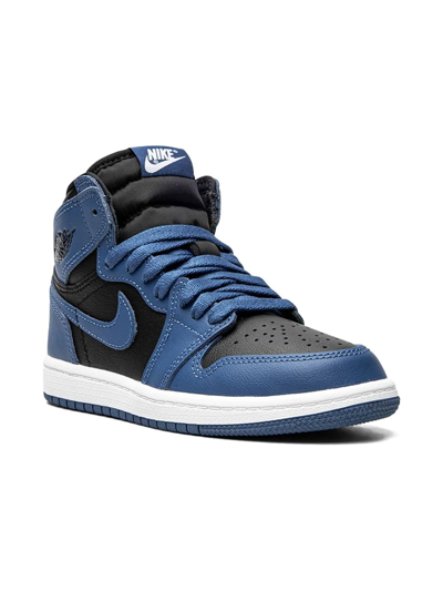Jordan Kids' Air  1 Retro High Og "dark Marina Blue" Sneakers In Marina Blue/black/white