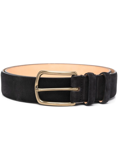 Officine Creative Suede Buckle Belt In Black