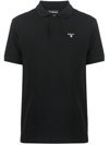 Barbour Checkered Polo With Collar And Short Sleeves In Black