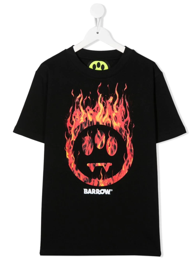 Barrow Teen Logo-print Cotton T-shirt In Black
