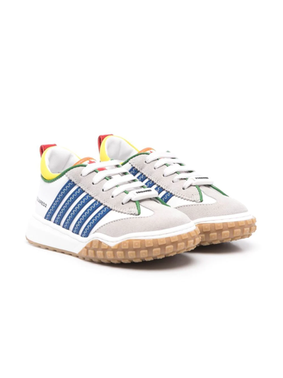 Dsquared2 Teen Colour-block Low-top Trainers In White