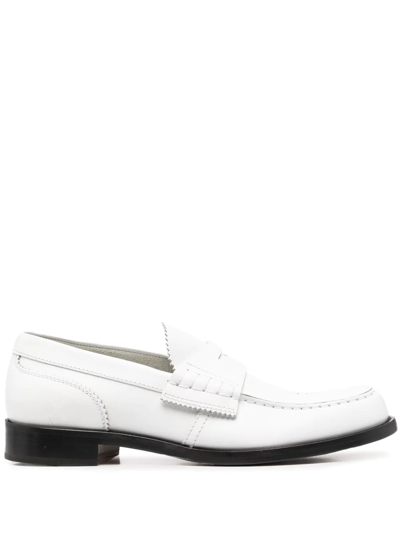 College White Leather Brogues Without Laces