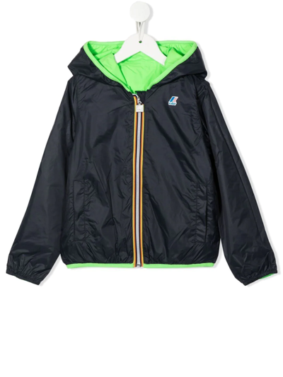 K-way Kids' Chest Logo-patch Bomber Jacket In Green