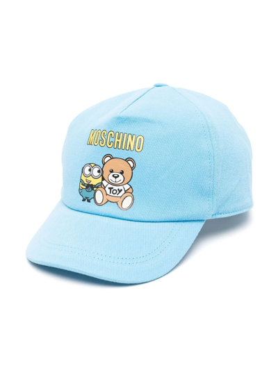 Moschino Kids' Toy Bear Print Baseball Cap In Blue