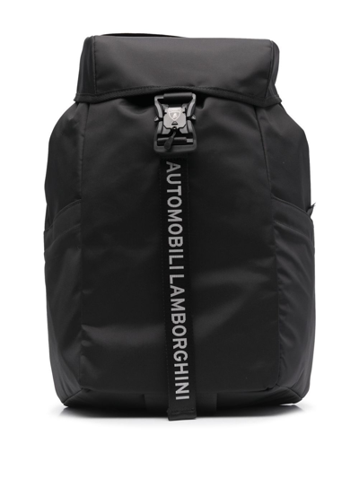 Automobili Lamborghini Medium Logo-print Backpack In Black