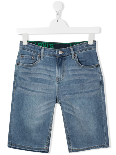 Levi's Teen Washed Denim Shorts In Blue