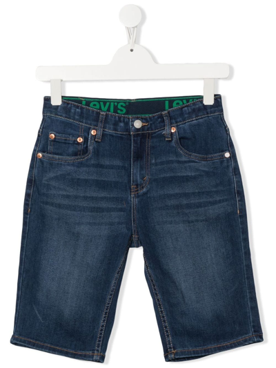 Levi's Teen Washed-effect Denim Shorts In Blue