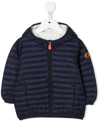 Save The Duck Blue Jacket For Baby Boy With Logo In Blue