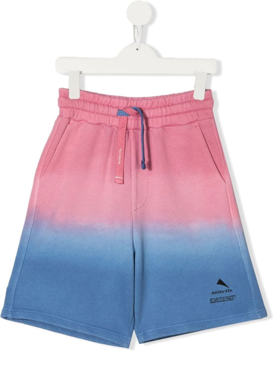 Mauna Kea Kids' Tie-dye Logo-print Track Shorts In Pink