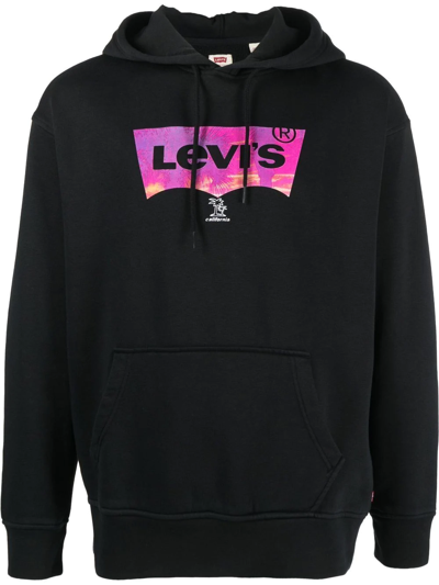 Levi's Levis T3 Relaxed Graphic Hoodie In Palm Fill Caviar