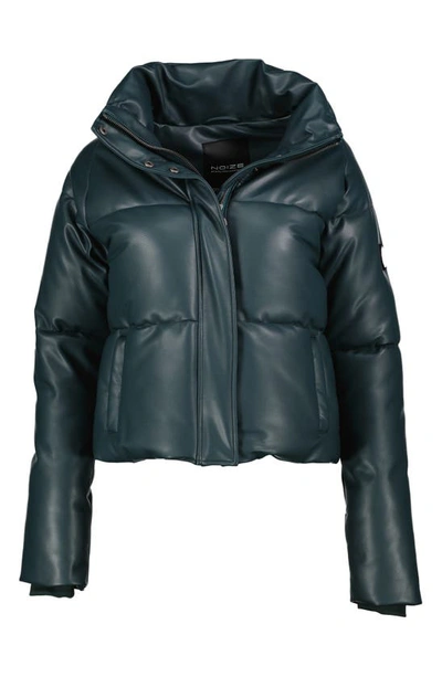 Noize Evita-x Water Resistant Crop Puffer Jacket In Atlantic
