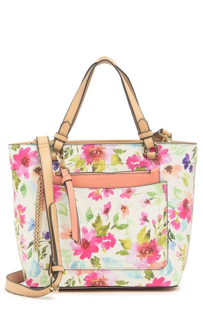 Nanette Lepore Printed Satchel With Removable Wristlet In Watercolor Floral