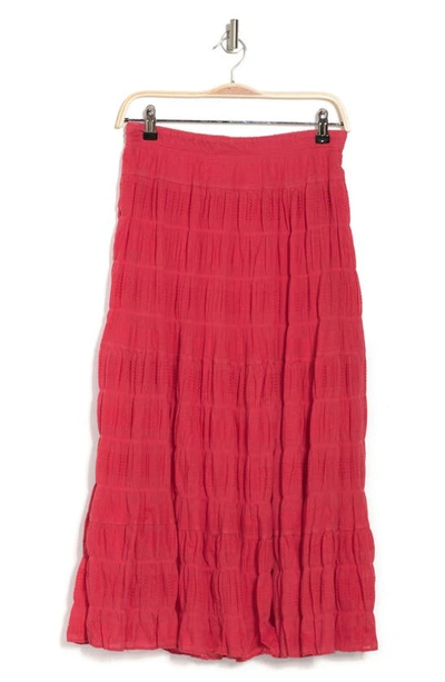 Max Studio Textured Midi Skirt In Brick