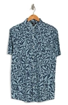 Volcom Warbler Printed Regular Fit Shirt In Cool Blue