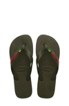 Havaianas Kids' Brazil Logo Flip Flop In Moss
