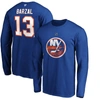 Fanatics Men's Mathew Barzal Royal New York Islanders Authentic Stack Name And Number Long Sleeve T-shirt In Royal