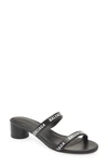 Balenciaga Logo Leather Sandals In Black White