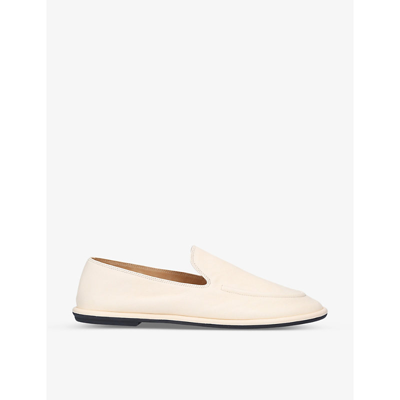 THE ROW WOMENS BONE CANAL SLIP-ON LEATHER LOAFERS EUR 37 / 4 UK