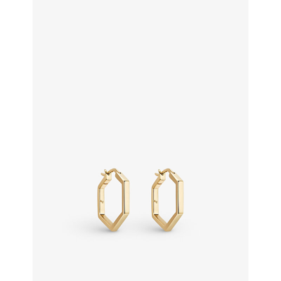 Astley Clarke Deco Medium 18ct Yellow Gold-plated Vermeil Sterling Silver Hoop Earrings In Yellow Gold Vermeil