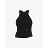 Talia Byre Exposed-seams Stretch-cotton Tank Top In Black