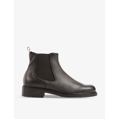 Lk Bennett Claudia Grained-leather Ankle Boots In Bla-black