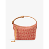 Loewe Cubi Small Leather And Canvas Shoulder Bag In Red/warm Desert