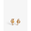 PD PAOLA PDPAOLA WOMEN'S GOLD WHITE TIDE 18CT GOLD-PLATED STERLING-SILVER AND ZIRCONIA EARRINGS,54567420