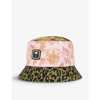 PALM ANGELS MIXED PRINTS LOGO-PATCH CANVAS BUCKET HAT