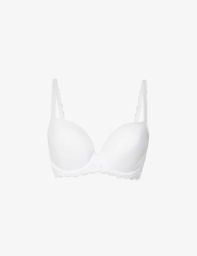Wacoal Women's White Raffiné Floral-pattern Stretch-lace Underwired Bra