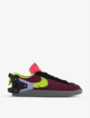 Nike Acronym Blazer Felt-trimmed Suede And Tpu Sneakers In Night Maroon Lemon Venom