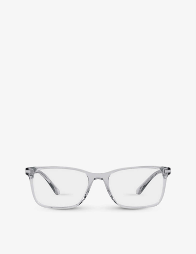 Prada Pr 14wv Rectangle-frame Eyeglasses In Grey