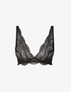 Simone Perele Karma Triangle-cup Stretch-lace Bralette In Black