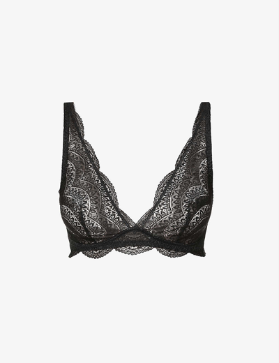 Simone Perele Karma Triangle-cup Stretch-lace Bralette In Black