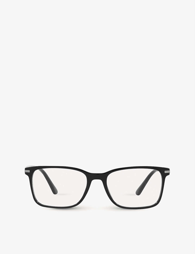 Prada Pr 14wv Rectangle-frame Eyeglasses In Black