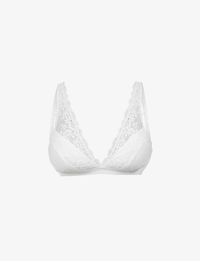 Wacoal Womens White Embrace Stretch-lace Soft-cup Bra