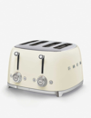 Smeg Four-slice Stainless-steel Toaster In Cream