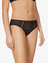 Simone Perele Comete Stretch-lace Shorty Briefs In Black