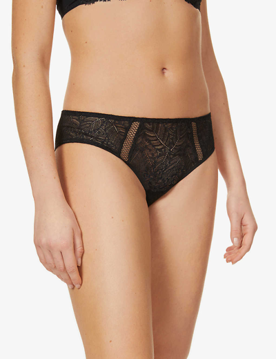 Simone Perele Comete Stretch-lace Shorty Briefs In Black
