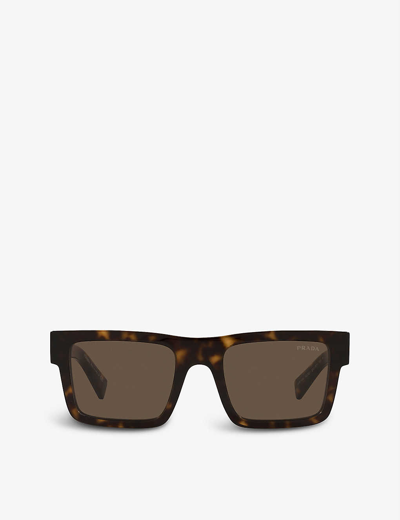 Prada Womens  Pr 19ws Square-frame Acetate Sunglasses In Brown