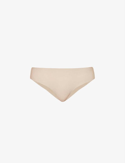 Simone Perele Uniq Mid-rise Microfibre Briefs In Peau Rose