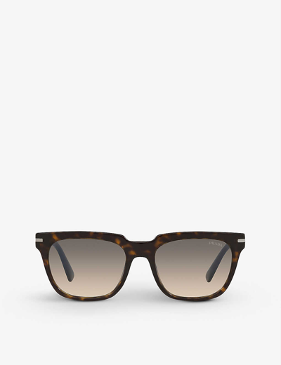 Prada Pr 04ys Acetate Pillow Sunglasses In Havane_clear_gradient_grey